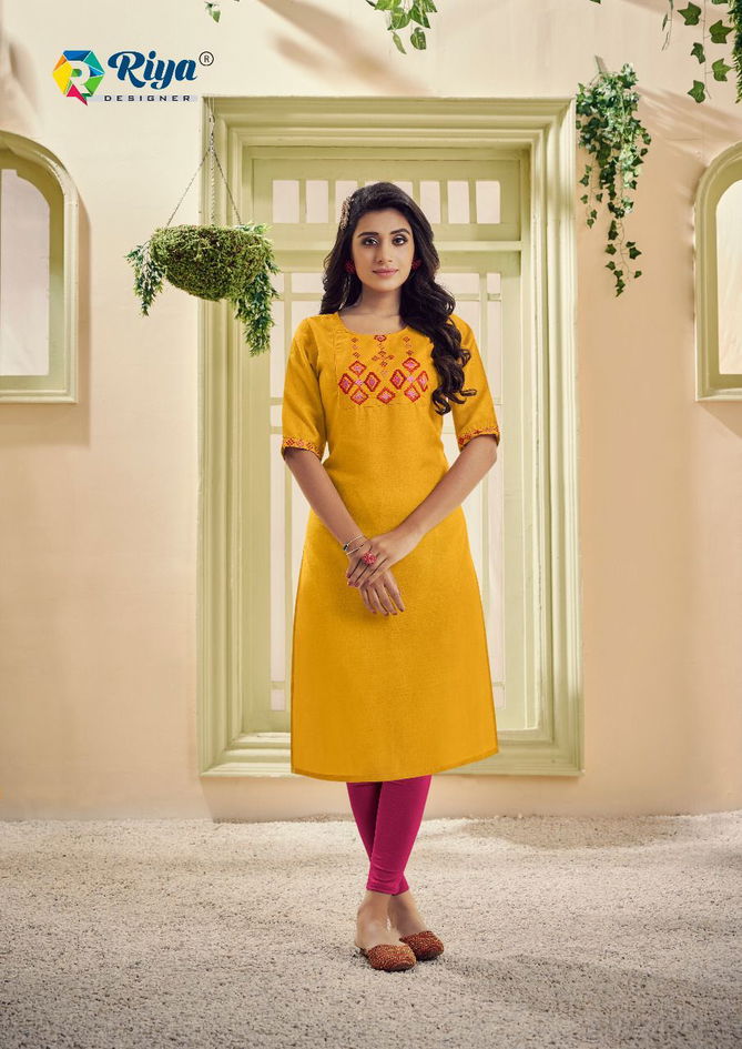 Riya Aarohi 2 New Designer Ethnic Wear Cotton Embroidery Kurti Collection